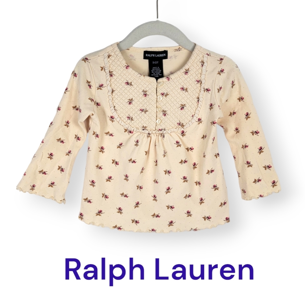 Ralph Lauren Toddler Girl Floral Long Sleeve Top